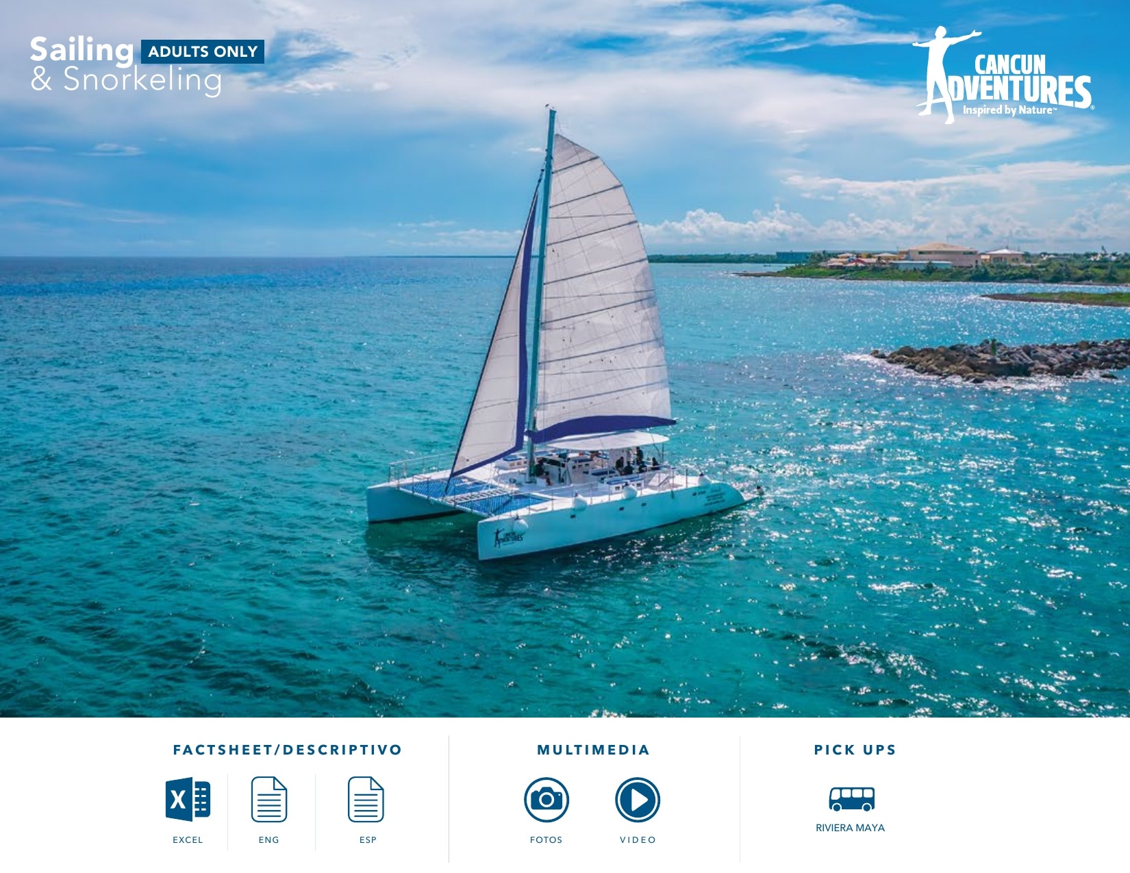 Tour de navegación y snorkel solo para adultos (Puerto Aventuras)