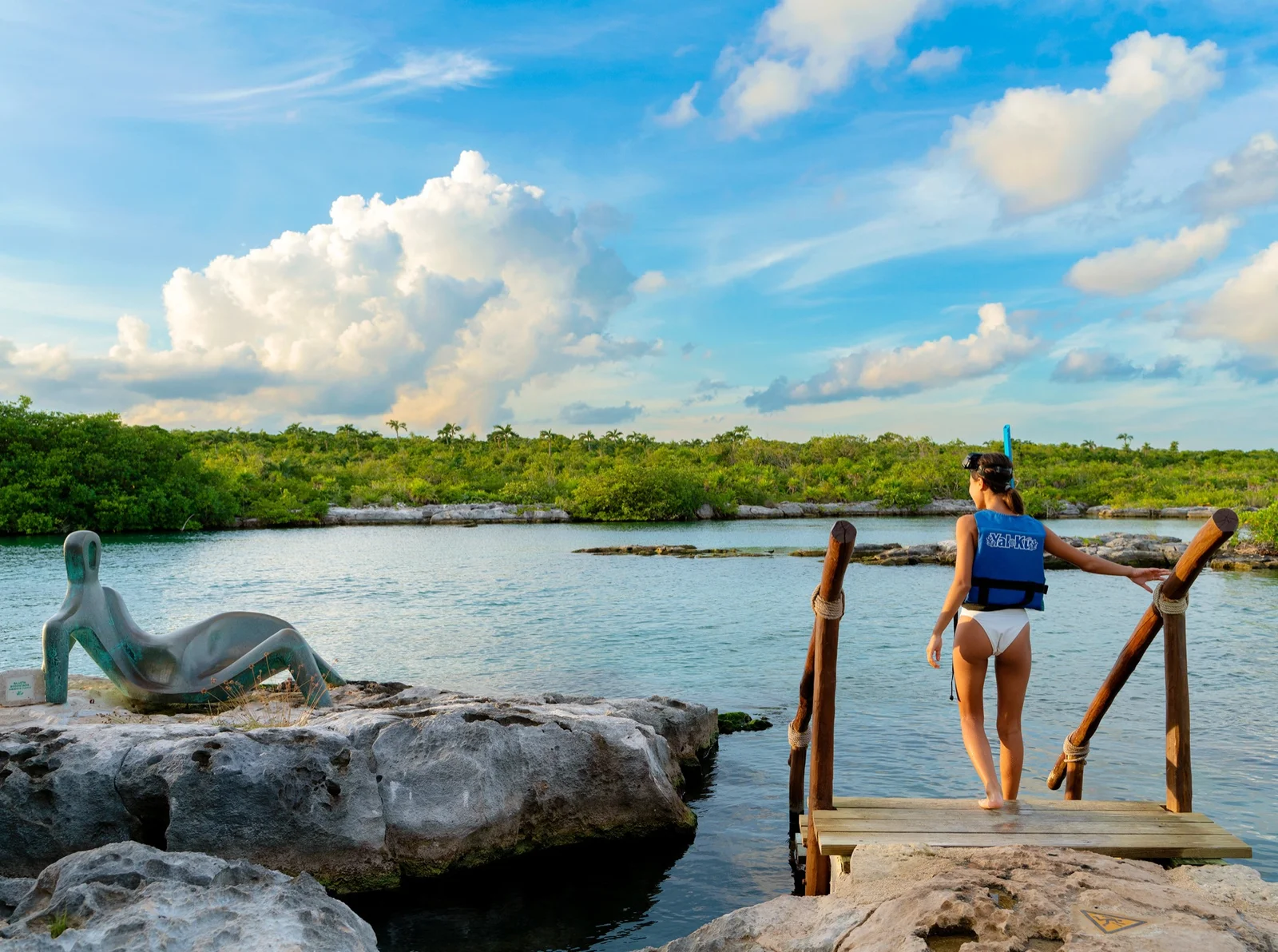 Laguna Yal-Kú — Entrada con equipo de snorkel